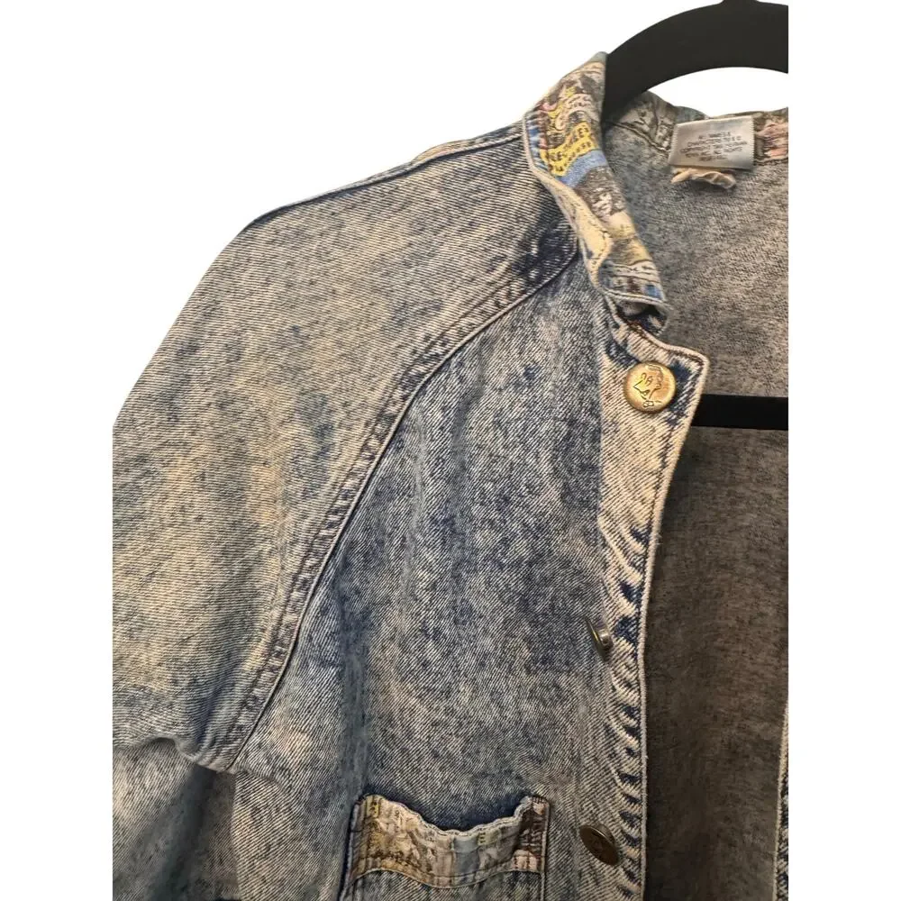 Vintage 1989 Youth Pee Wee Herman Official Brand Denim Jacket w/Back Design